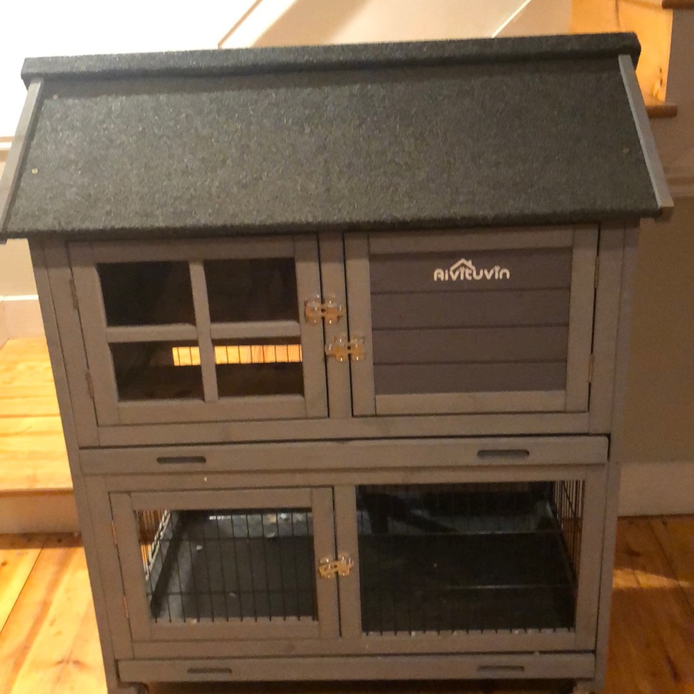 A 2 level modern bunny/hamster loft